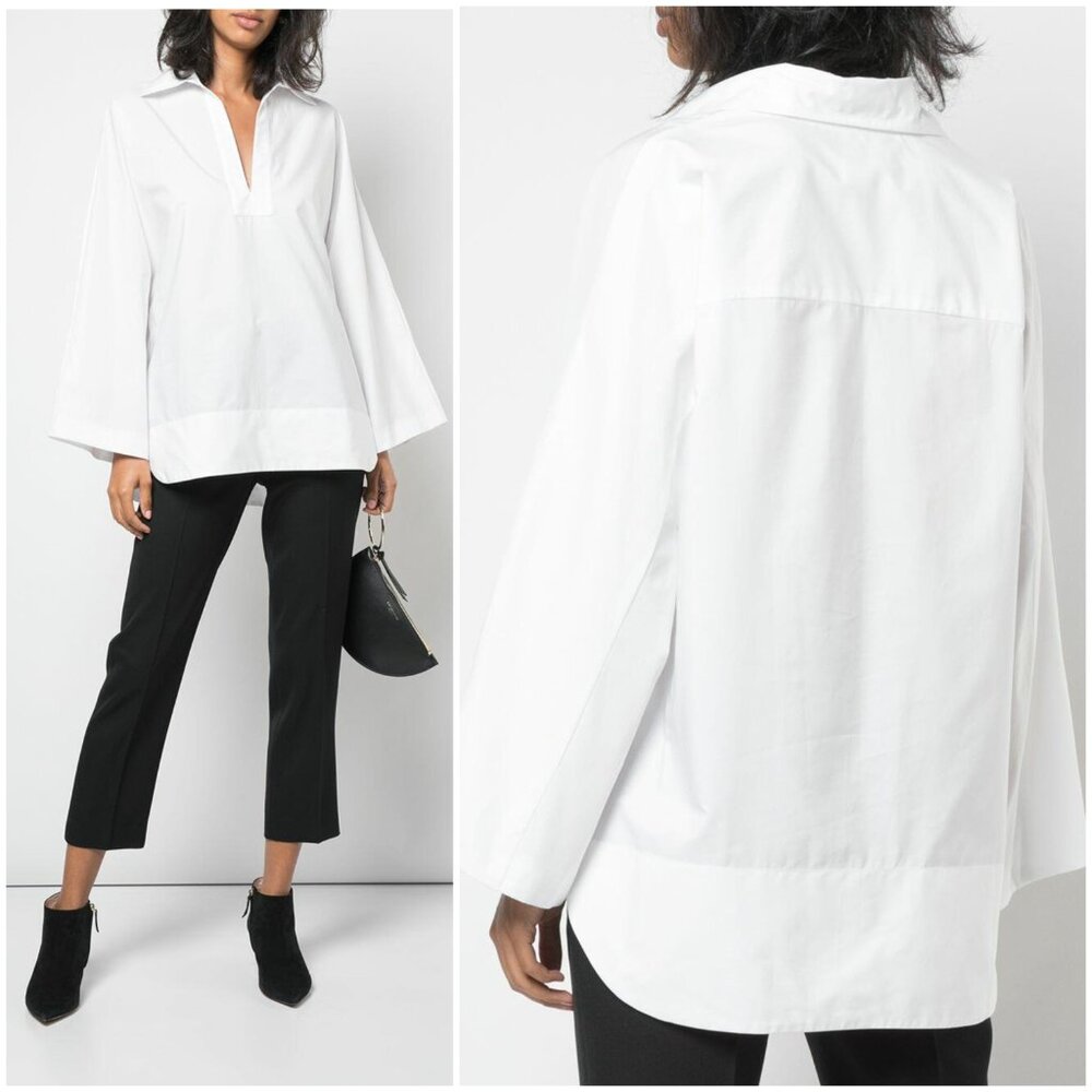 Nili Lotan White Cotton Popover Tunic